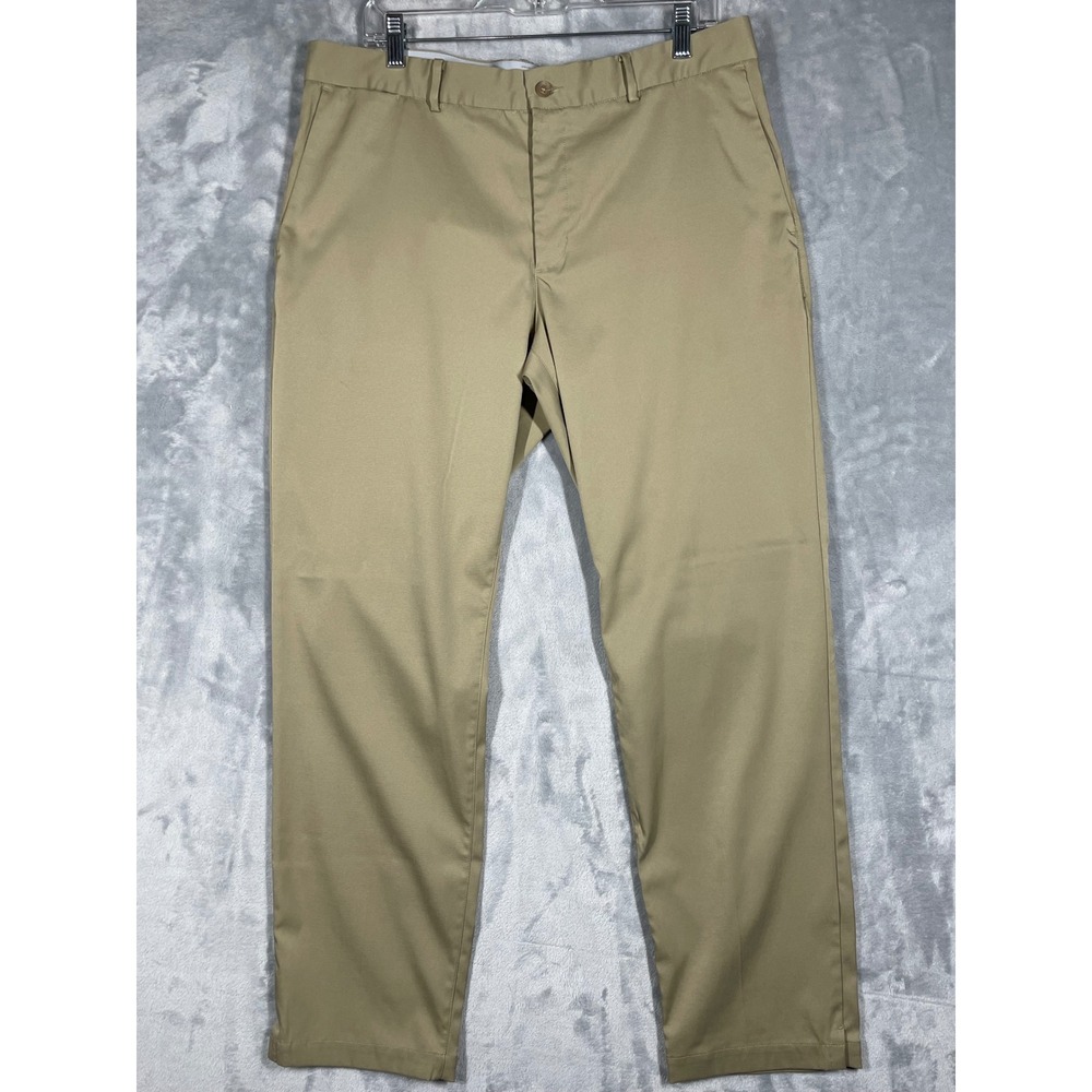 Nike Golf Standard Fit Dri-FIT Pants Mens 36x32 Khaki Tan Chino Trousers Logo